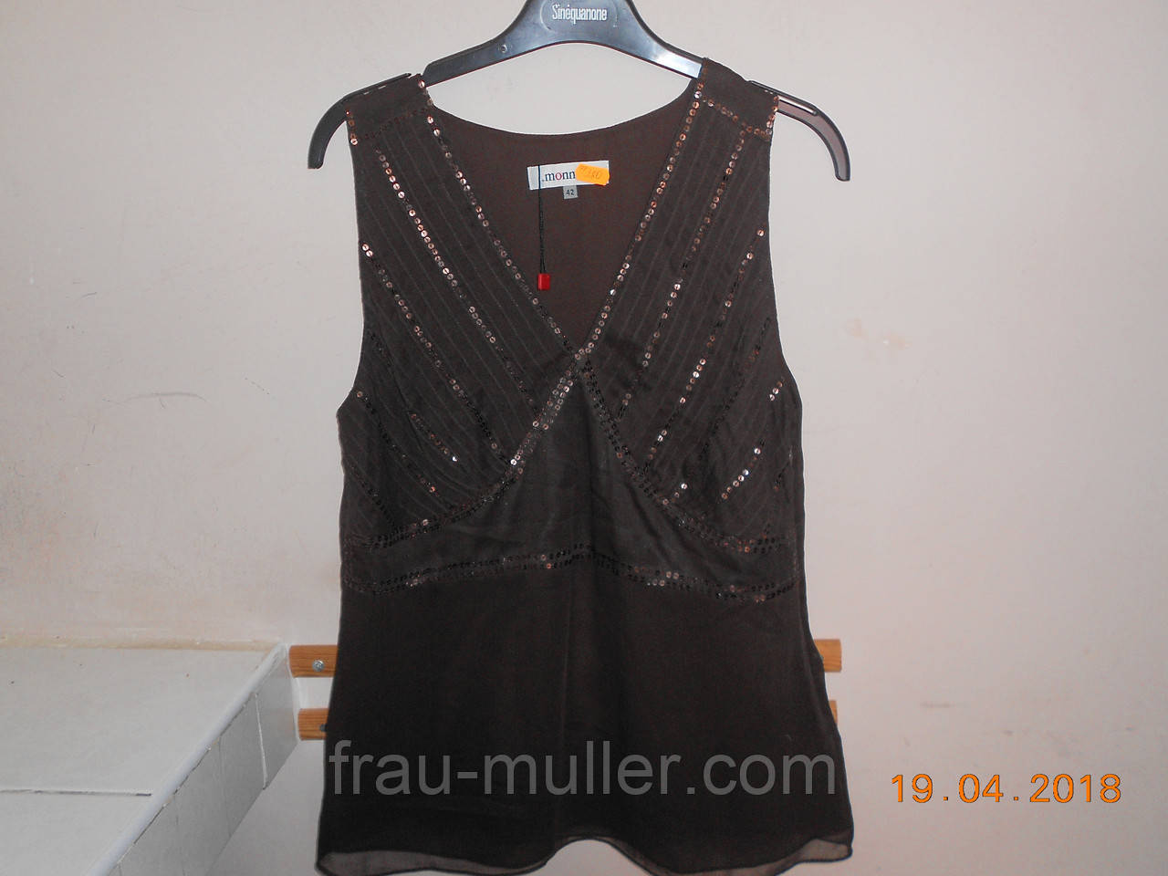 Шоколадна блуза з шифону Monnari, фото 1