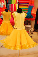 Платье для бальных танцев - бейсик. Sassy-Yellow-geo из тканей фирм «Chrisanne» и «DSI» (Великобритания)