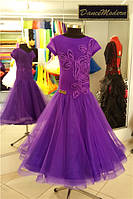 Платье для бальных танцев-бейсик. P. Rain-fat N из тканей фирм «Chrisanne» и «DSI» (Великобритания)