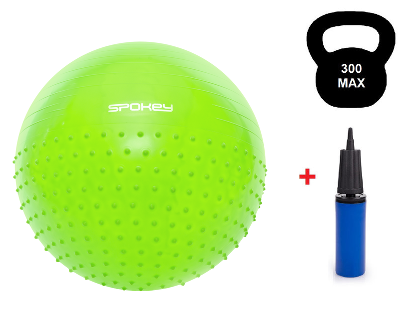 Гімнастичний м'яч для спорту з насосом 65 см, фітбол, м'яч для фітнесу Spokey HALF FIT (920939), фото 1