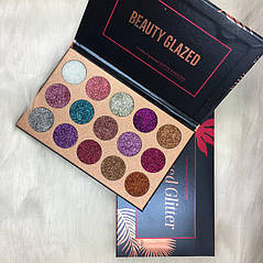 Набір 15 тіней глітерів Pressed Glitter BEAUTY GLAZED, фото 4