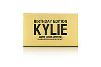 Набор жидких матовых помад для губ Kylie Birthday Edition (В наборе 6 штук)Золото 206