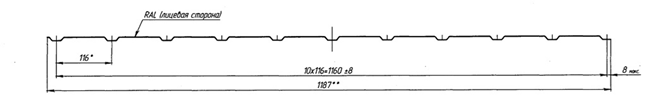 Профнастил Т-10 оцинкованный покраска глянец - фото 3 - id-p497986445