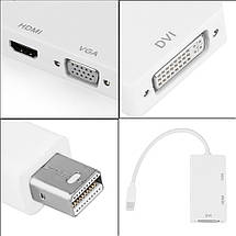 Перехідник для MacBook Pro Thunderbolt до DVI + VGA + HDMI білий, фото 3