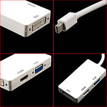 Перехідник для MacBook Pro Thunderbolt до DVI + VGA + HDMI білий, фото 2