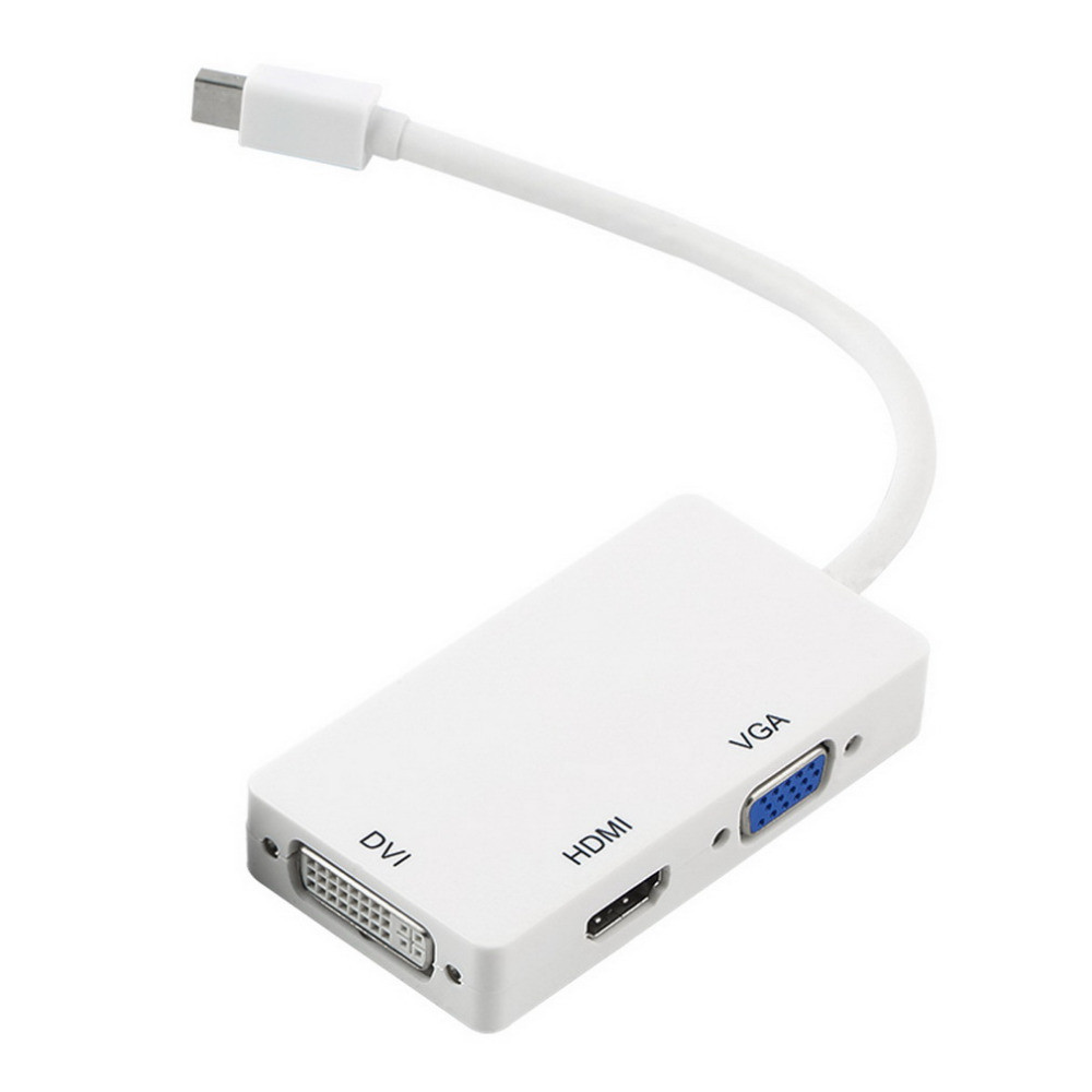 Перехідник для MacBook Pro Thunderbolt до DVI + VGA + HDMI білий