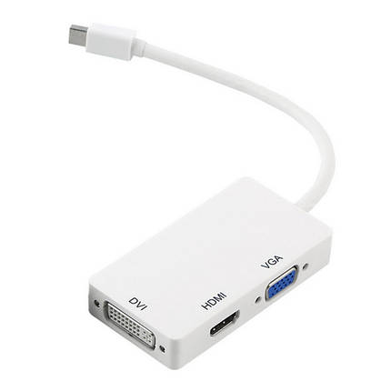 Перехідник для MacBook Pro Thunderbolt до DVI + VGA + HDMI білий, фото 2