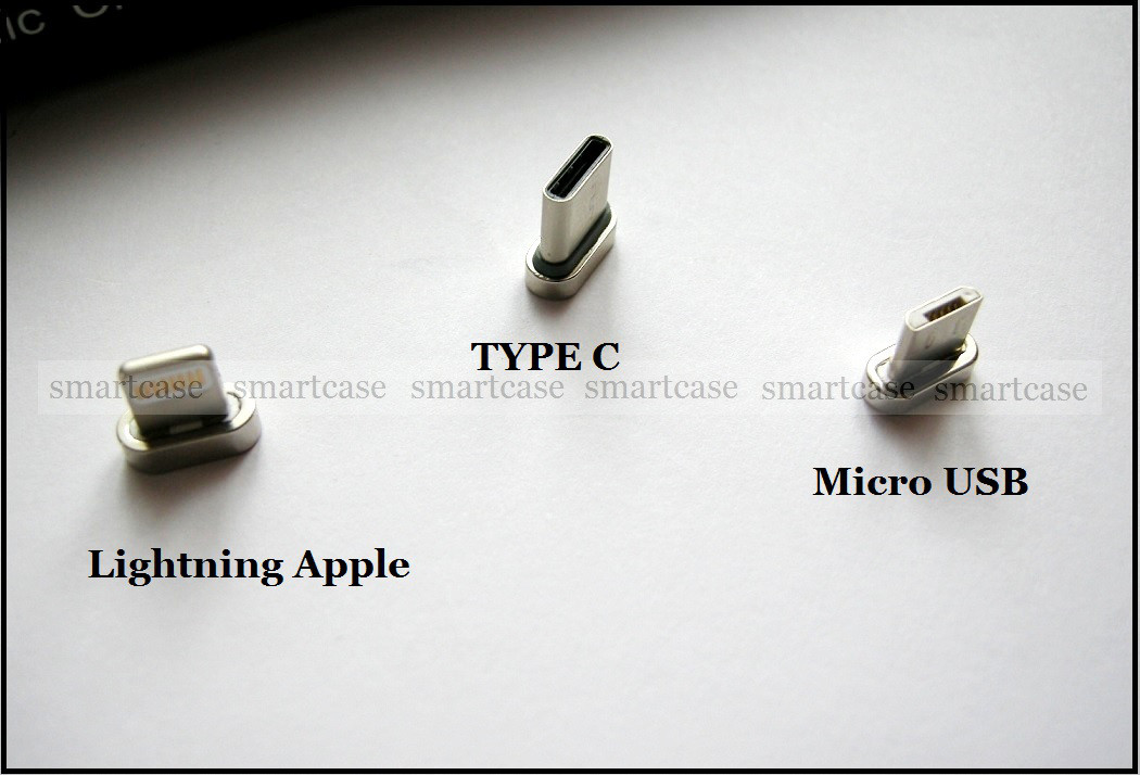 Магнитный кабель для зарядки и передачи данных 3 в 1 (Type C, Micro USB, Lightning Apple), индикация + нейлон - фото 5 - id-p694689935