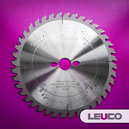 250x3,2x2,2x30 Z=40 Універсальний пиляльний диск по дереву Leuco для торцювання і подовжнього різу, фото 1