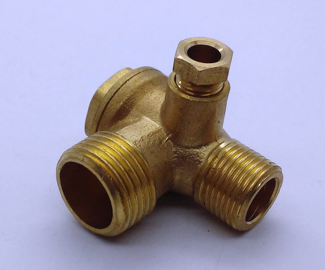 Зворотний клапан з гайкою мідний для компресора, фото 1