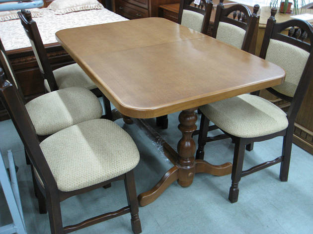 Стіл обідній розкладний Явір 3 колір горіх GOOD WOOD Руськополянський Меблевий Комбінат Явір, фото 1