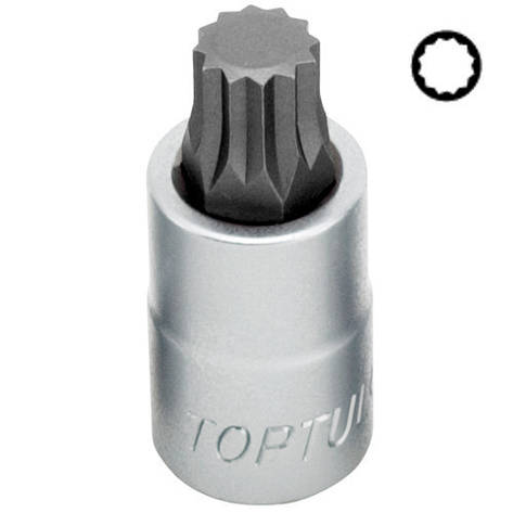 Головка з насадкою SPLINE M6 L55mm 1/2" TOPTUL BCHA1606, фото 2