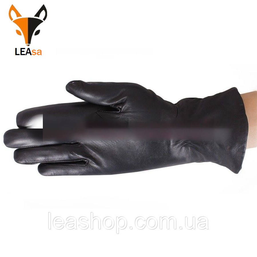 Женские кожаные перчатки с замшевыми вставками - фото 3 - id-p694927085