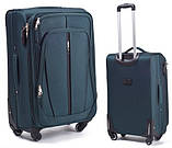 Чемодан дорожній Wings 1706 тканевий на 4 колесах великий зелений, фото 4