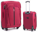 Чемодан дорожній Wings 1706 тканевий на 4 колесах великий бордовий, фото 4