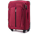 Чемодан дорожній Wings 1706 тканевий на 4 колесах великий бордовий, фото 2