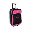 Тканинна дорожня валіза середнього розміру Bonro Style колір чорно-рожевий, фото 2