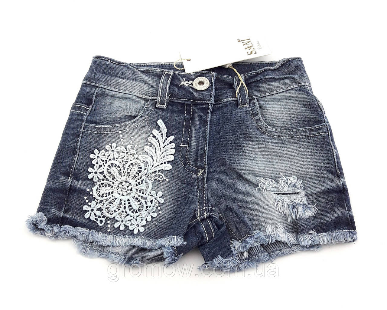 Шорти джинсові дитячі Туреччина 1, 2, 3 роки для дівчаток літні синій (ШДД11), фото 1