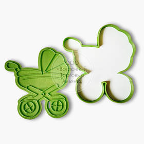 3D-форми для пряників — Вирубка — відбиток "Колясочка" 11 см