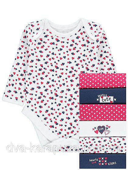 Гарний бодик із довгим рукавом George, 3-6 міс, поштучно!, фото 1