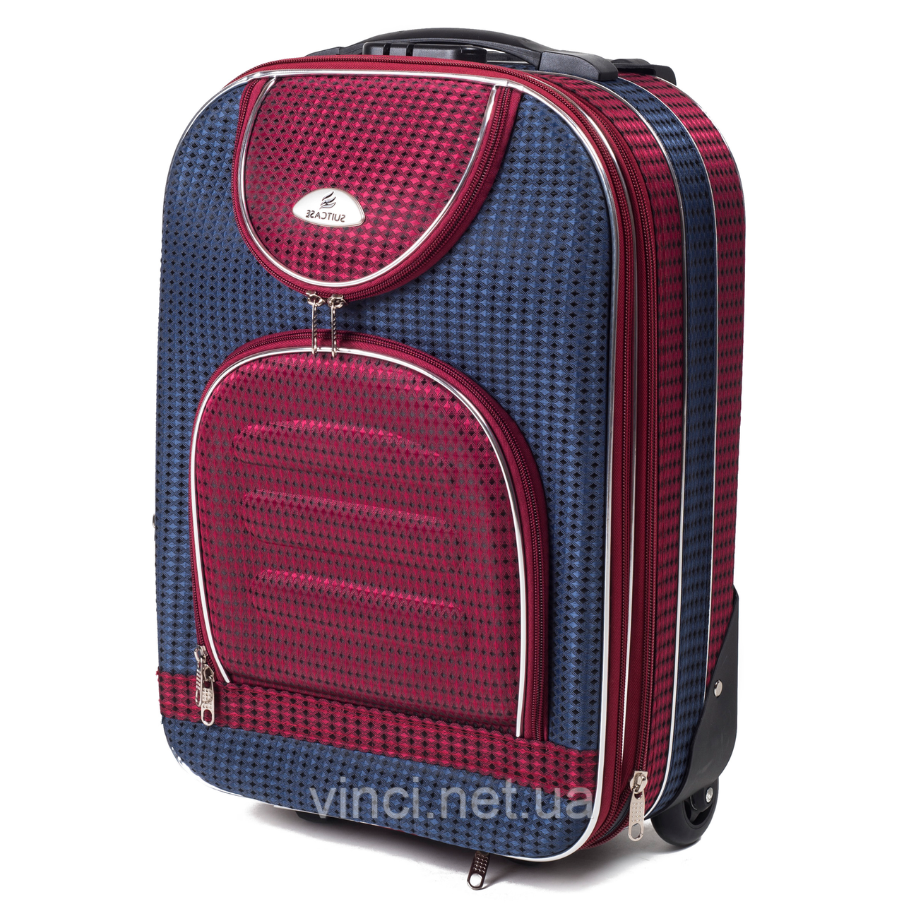 Чемодан дорожній Suitcase 801С міні ( ручна кладь ) 52х35х18 синьо-червоний Дорожный чемодан с ручкой
