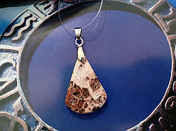 Кулон з натуральним каменем мереживний агат. Кулон - індійський агат.