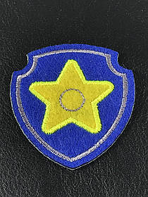 Нашивка Щенячий патруль емблема Гончика Чейза 50х55 мм