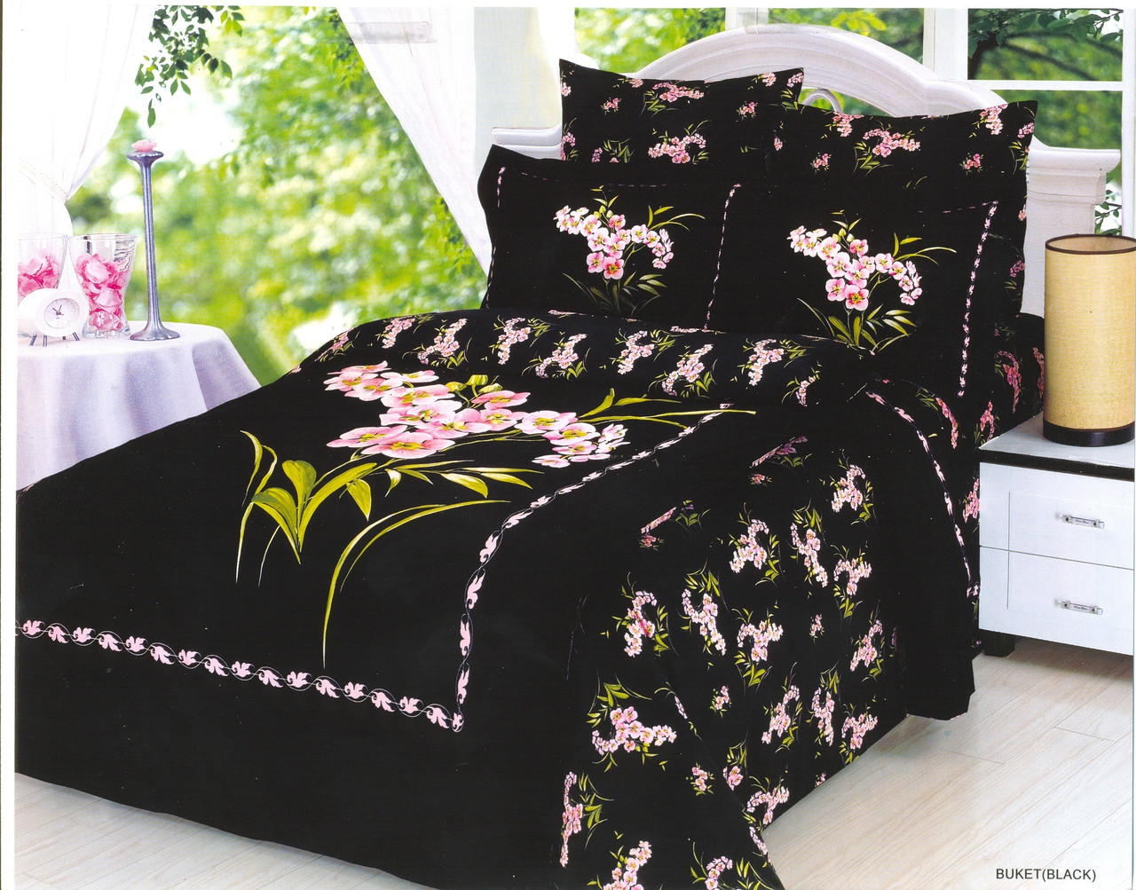 Постільна білизна Le Vele Buket Black Полуторний, фото 1