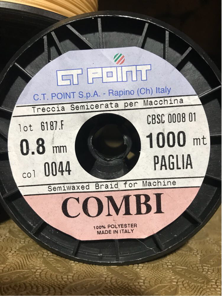 Нитка увіщена чорна 0,8mm, Italy COMBI