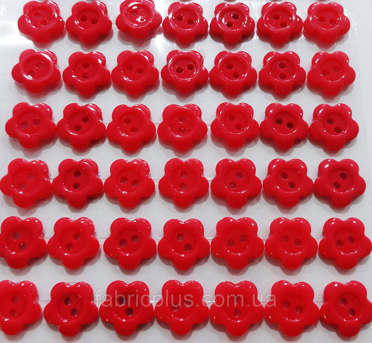 Пуговицы цветочек красные 12 мм (2 уд.) на стикере - фото 2 - id-p695342296