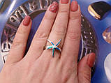 Оригинальное кольцо звезда с огненным опалом в серебре. Кольцо огненный опал 16-16,3 размер, фото 5
