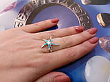 Оригинальное кольцо звезда с огненным опалом в серебре. Кольцо огненный опал 16-16,3 размер, фото 6