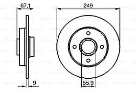 Гальмівний диск задній Citroen C4 (2005-) Bosch 0986479219
