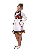 Платье детское с длинным рукавом молочное Пн -1023 рост 122. 128 . тм "Попелюшка"