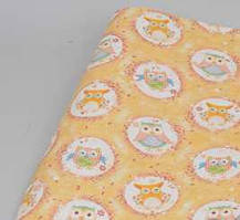 Папір для пакування подарунків 10 м жовті сови