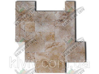 Плитка облицювальна на підлогу(antik)товщ.3 см. модуль з в'єтнамського травертину "TOSCANA" KLVIV