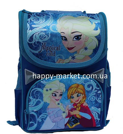 Ранець рюкзак каркасний шкільний ортопедичний Холодне серце для дівчинки блакитний JO1811 ж, фото 2