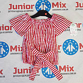 Дитячі літні сорочки в клітинку для дівчаток оптом