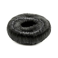 Подкладка-кольцо для создания прически "пучок" 5.5 см с синтетическими волосами черная