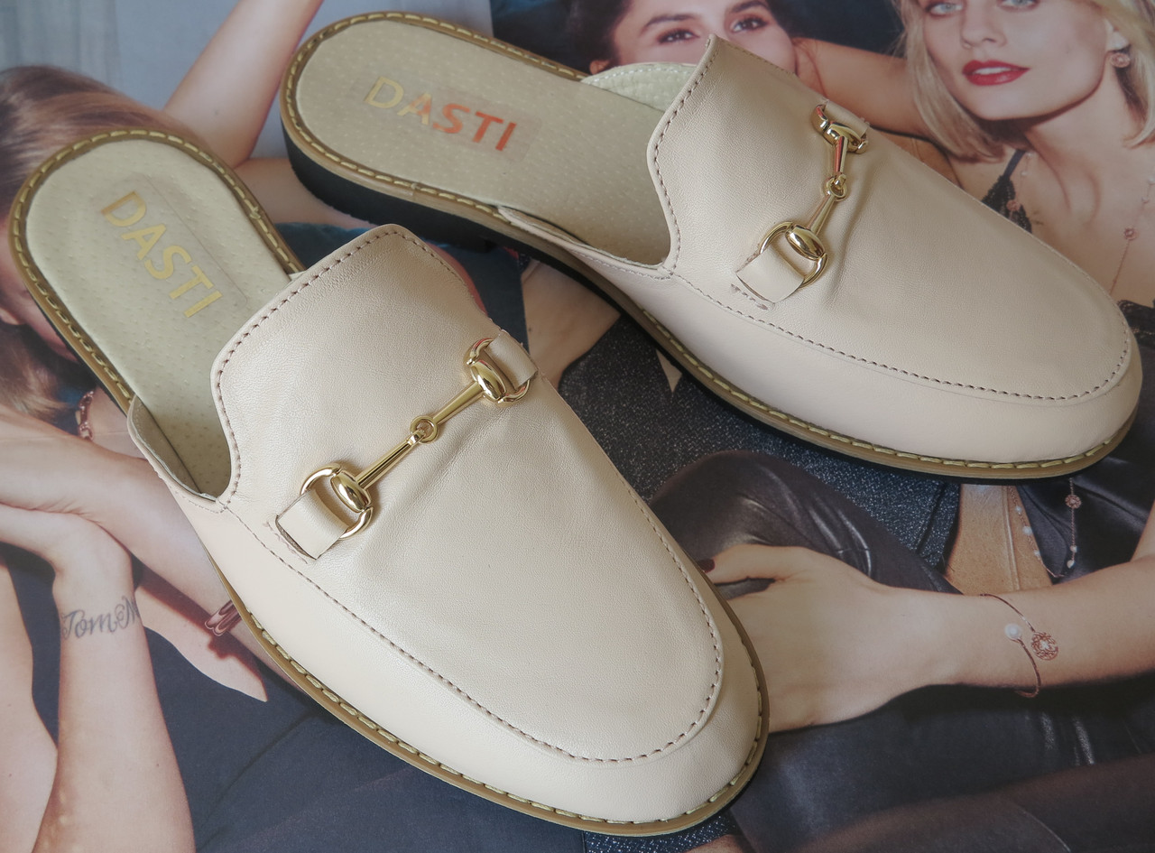 Мюлі в стилі Gucci жіночі.! Сабо на низькому ходу із закритим носком Шльопанці Гучі колір пудра