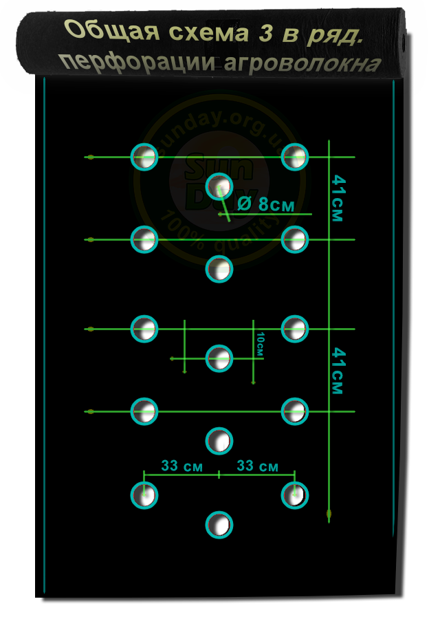 Агроволокно AGREEN 1,07*100м 3отв в ряд. 50г\м.кв Черное с перфорацией - 4сезона - фото 3 - id-p577202747