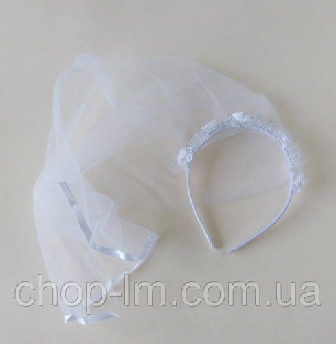 Обруч із фатином (білий)