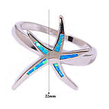 Оригинальное кольцо звезда с огненным опалом в серебре. Кольцо огненный опал 16-16,3 размер, фото 10