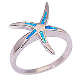 Оригинальное кольцо звезда с огненным опалом в серебре. Кольцо огненный опал 16-16,3 размер, фото 2