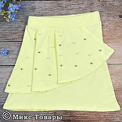 Спідниця з намистинками жовтого кольору для дівчат Розміри: 9,10,11,12 років (6469-2)