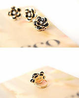 Кільце жіноче Квітка — чорне