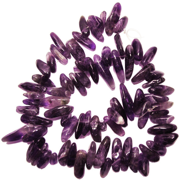 Намистини Сколи Аметист, Розмір 10-20 мм, Приблизно 40 см нитка, Крихта Кам'яна Велика Брусочками,, фото 1