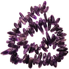 Намистини Сколи Аметист, Розмір 10-20 мм, Приблизно 40 см нитка, Крихта Кам'яна Велика Брусочками,