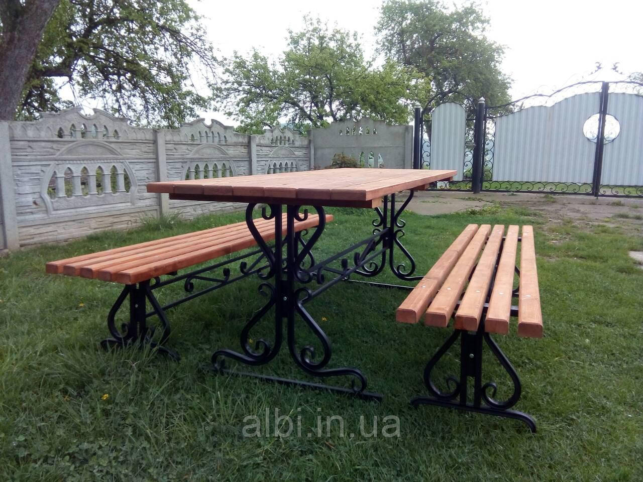 Стіл Літо 1,5 м (0,86х1,5м), кований стіл, стіл на дачу, металевий стіл