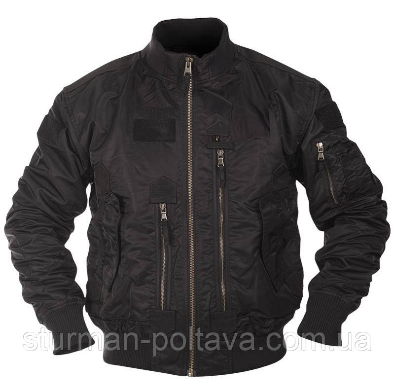 Куртка чоловіча демісезонна тактична AVIATOR нейлон Mil-tec колір чорний Німеччина розм-L